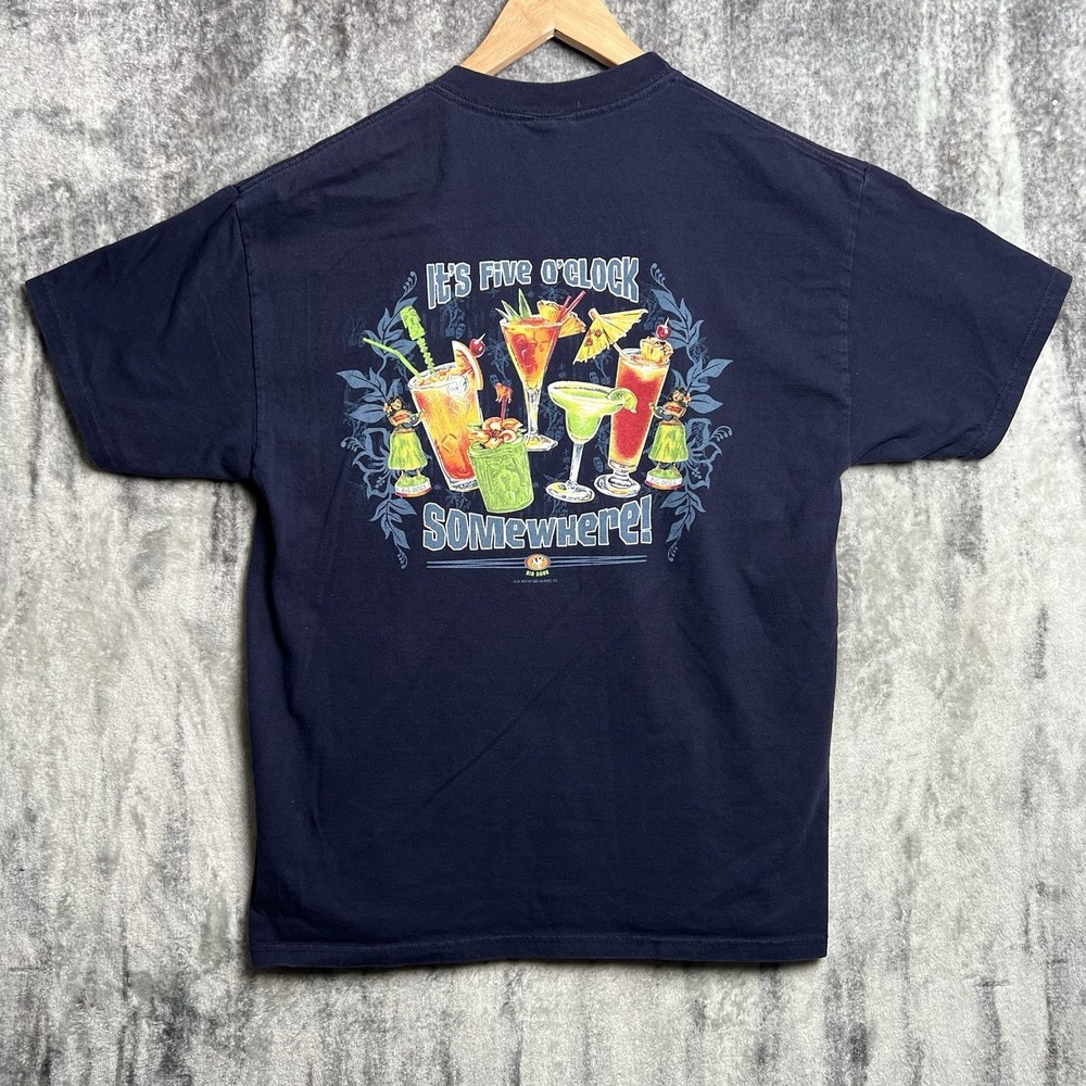 Vintage Y2K Big Dogs T-Shirt‎ Men's Large It's Five O'Clock Somewhere Beer